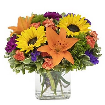 Bountiful Blooms Cube Floral Bouquet