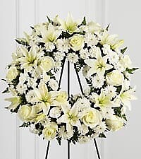 White sympathy wreath