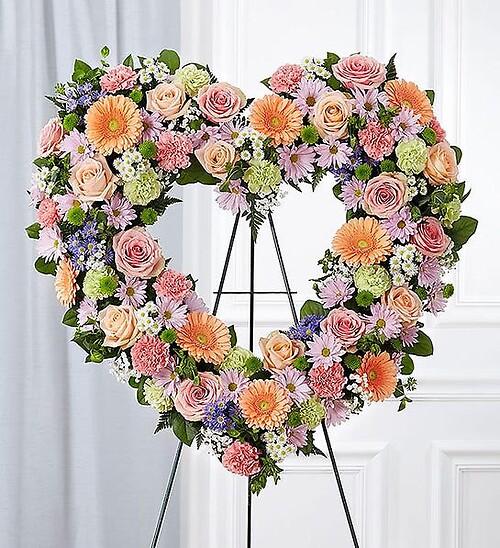 Always Remember Floral Heart Tribute Pastel colors