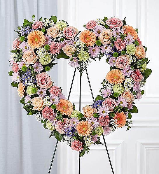 Always Remember Floral Heart Tribute Pastel colors