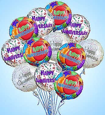 Anniversary Mylar Balloons 1 doz