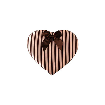 Pink &amp; Brown stripe 28 pc Heart Box of Gourmet Chocolate