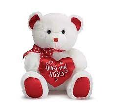 15&quot;Hugs Kisses white bear