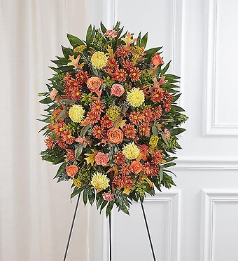 Sympathy Standing Spray In Fall Colors