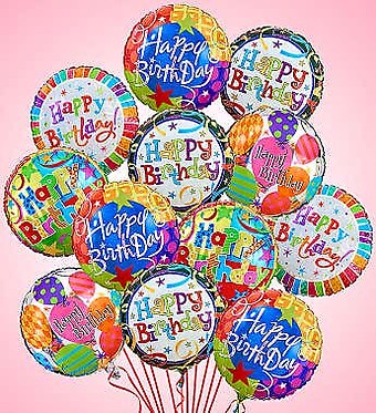 Birthday Mylar Balloons 1 doz