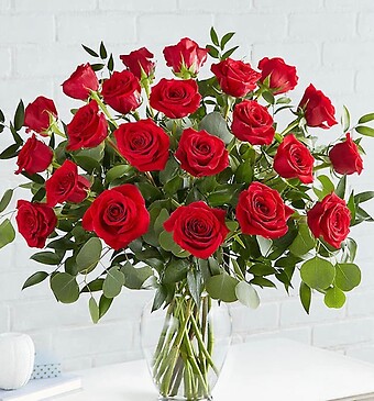 24 Long stems of red rose Bouquet