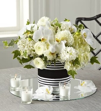 All white Solemnity Floral Arrangement