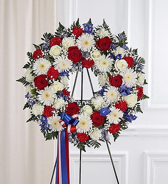 Red,  White and  Blue Standing Wreath